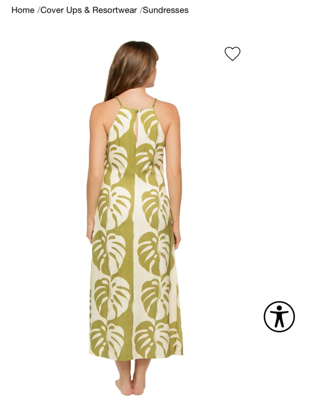 MonRenn Midsummer Palm Apron Dress - Green & White - Picture 9 of 10